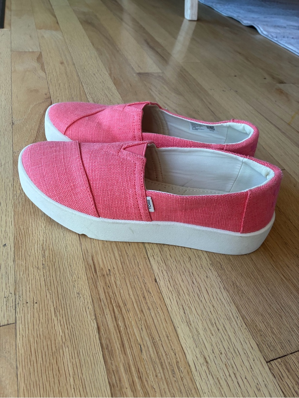 Toms Coral Canvas Slip-On Sneakers